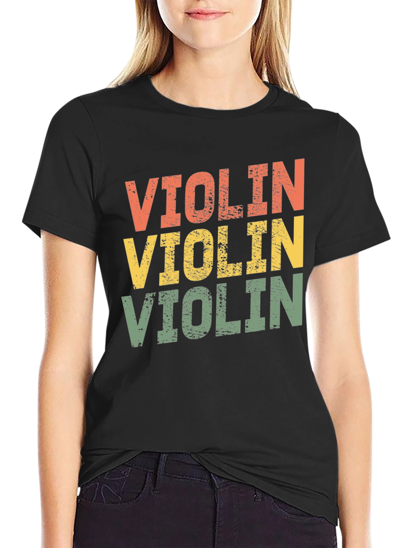 Retro Violin T-Shirt - Musical Instrument Tee
