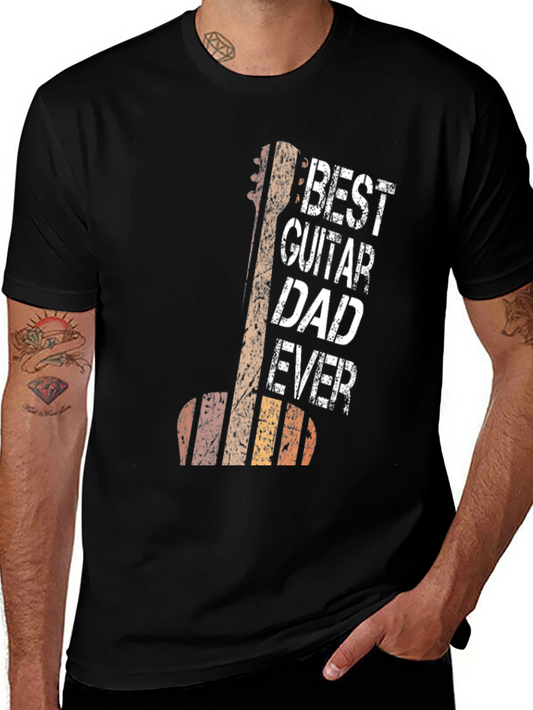 Best Guitar Dad Ever Black T-Shirt