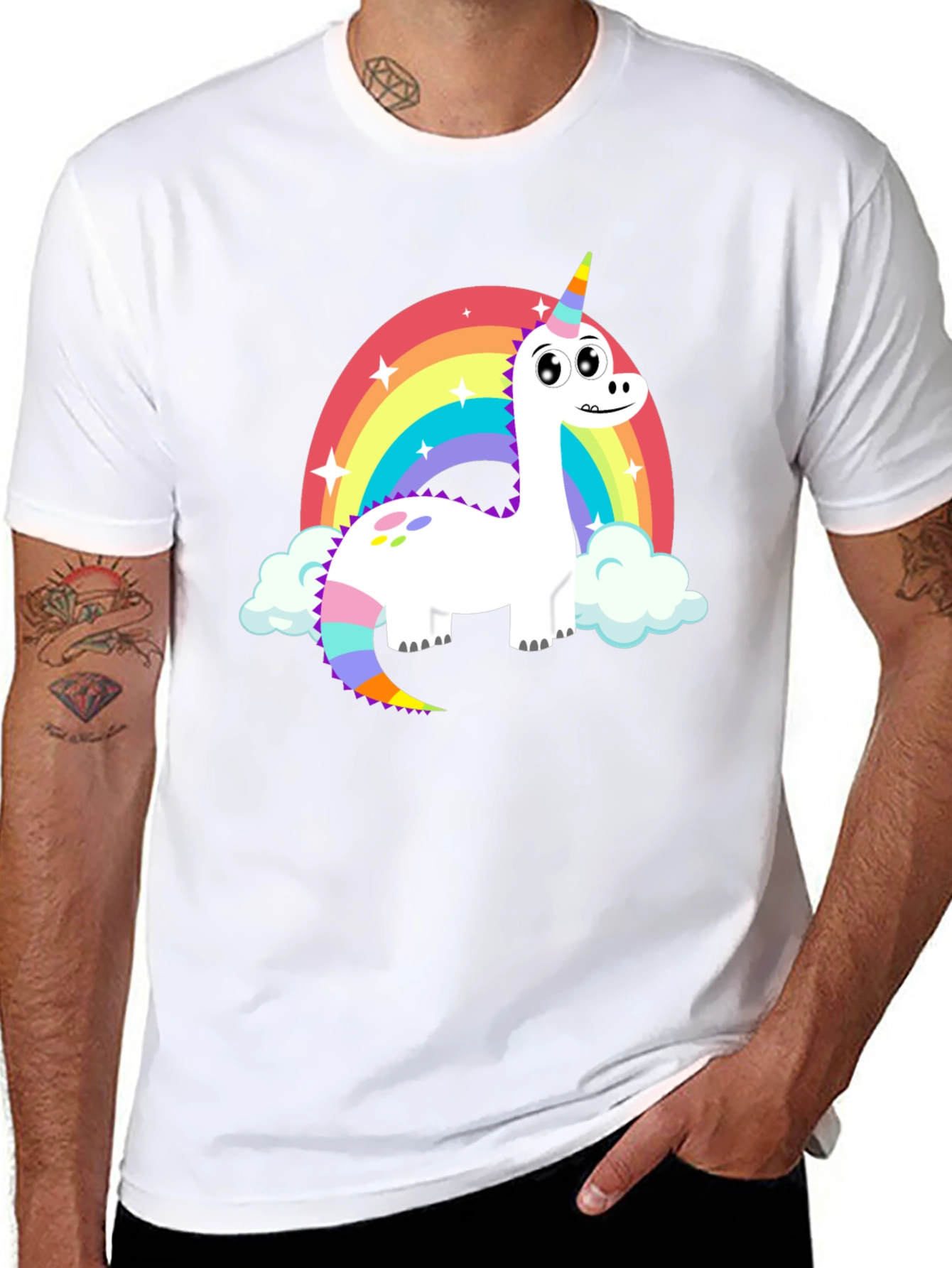 Rainbow Dinosaur Unicorn T-Shirt