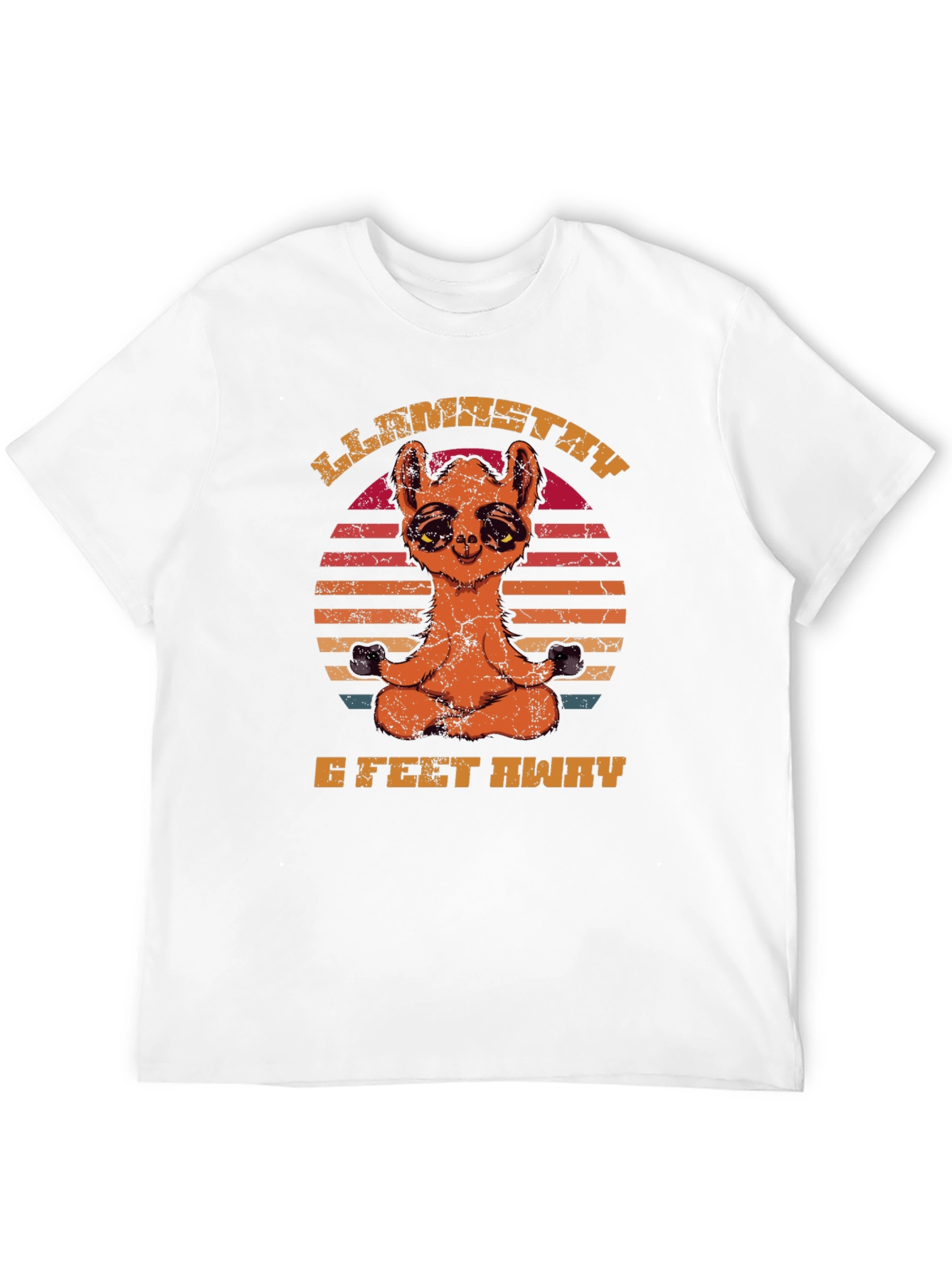 Llamastay 6 Feet Away Funny T-Shirt
