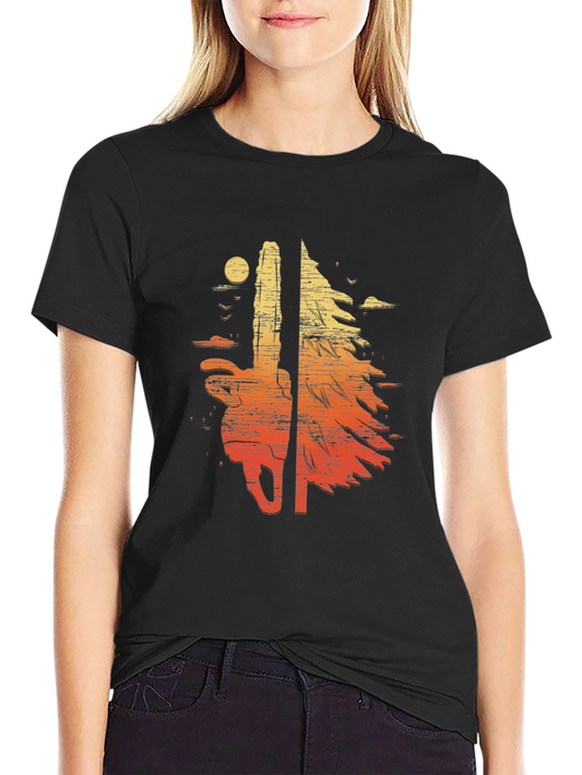 Chainsaw Sunset Graphic T-Shirt