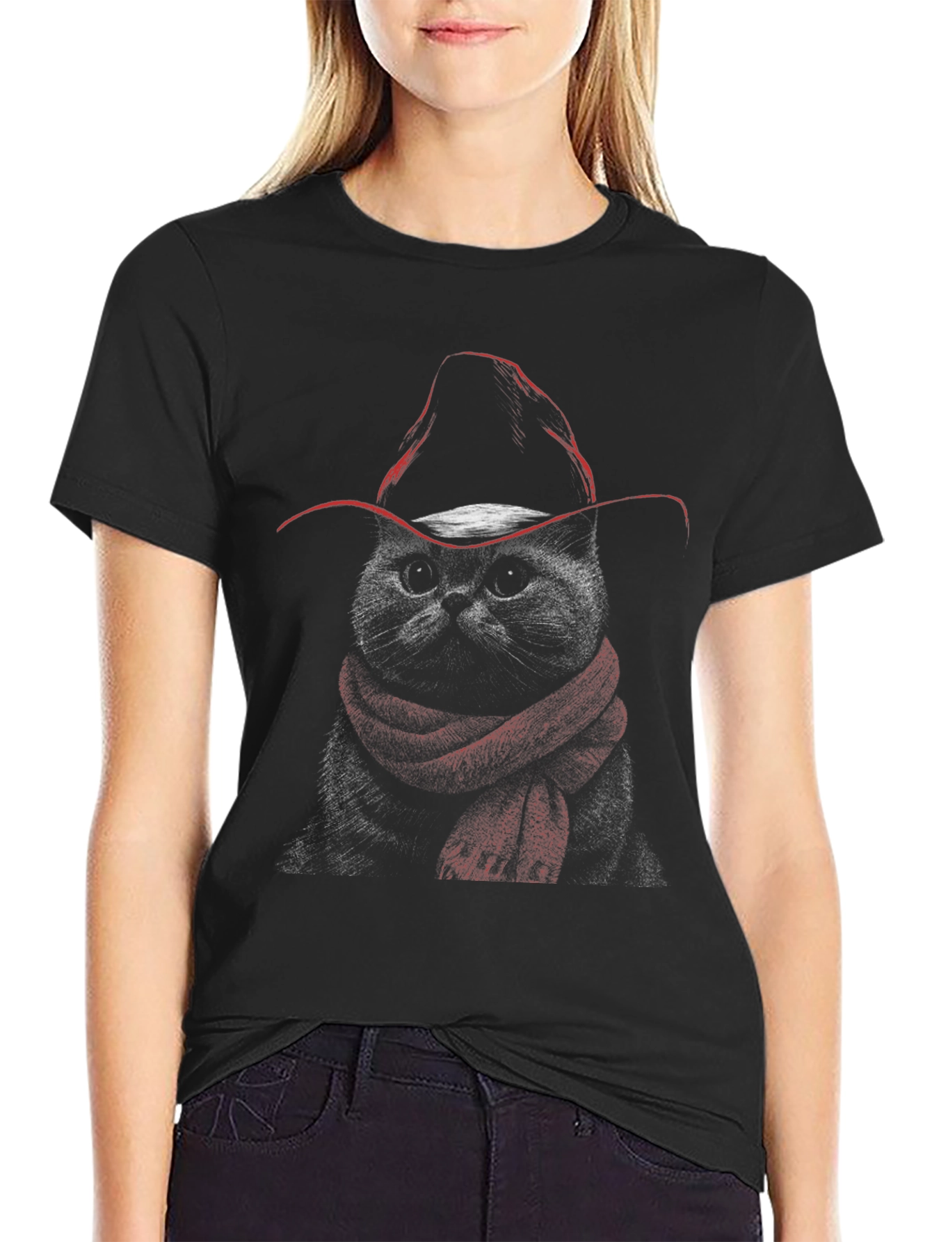 Cool Cat Cowboy T-Shirt - Unisex