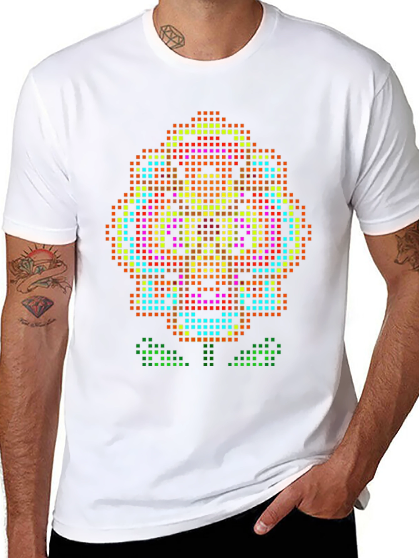 Pixel Art Flower T-Shirt - Retro Gaming Style Tee