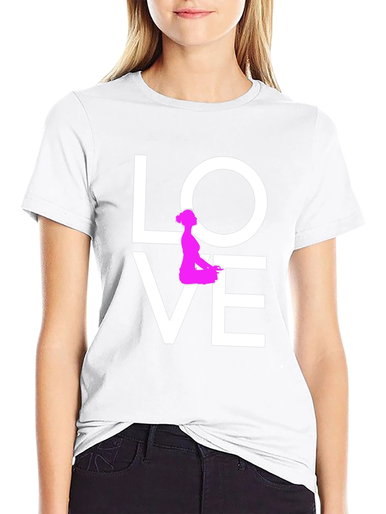 Yoga Love Graphic Tee - Black