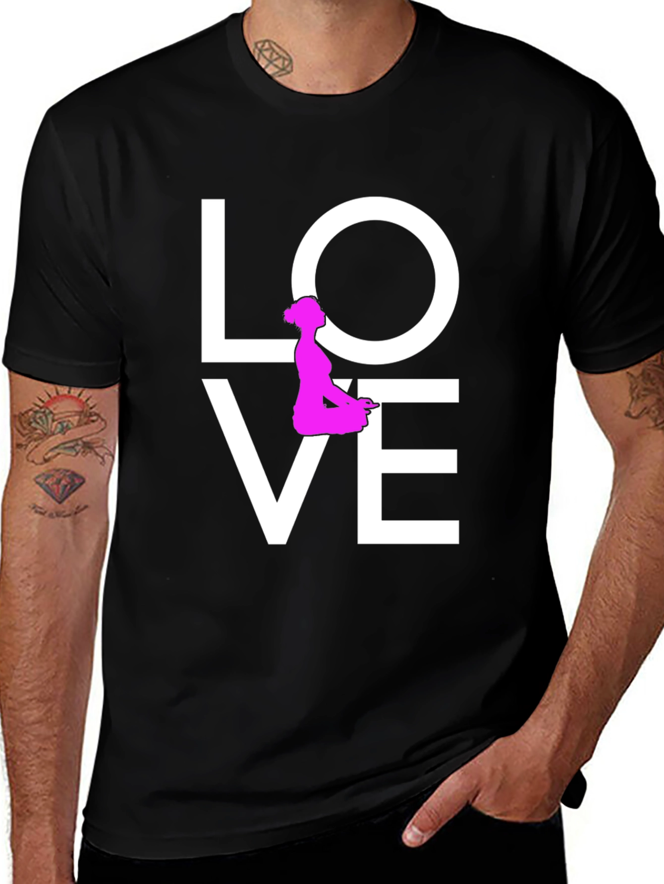 Yoga Love Graphic Tee - Black