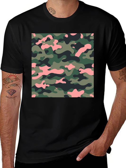 Camo Print Black T-Shirt