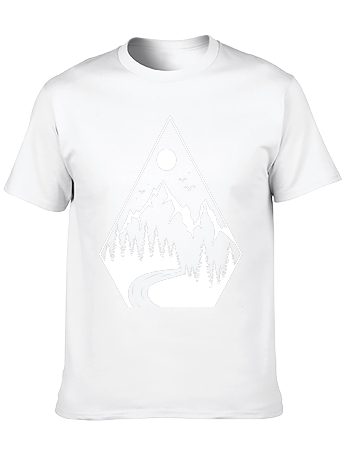 Mountain Road Graphic Tee - Black Cotton T-Shirt