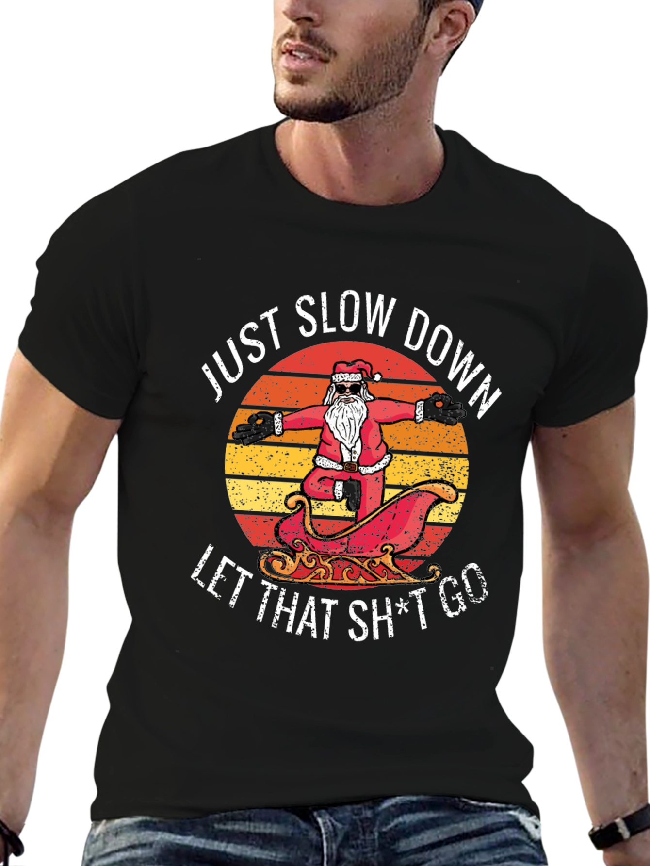 Relaxed Santa Graphic Tee - Just Slow Down