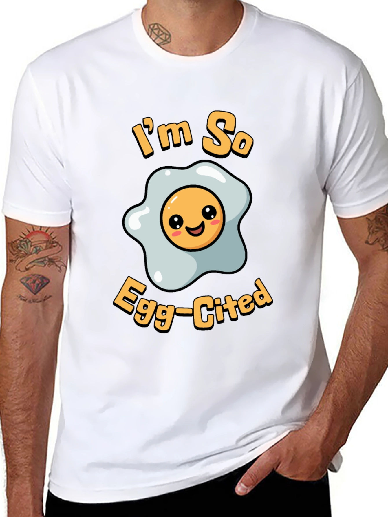 Funny Im So Egg-Cited T-Shirt - Black