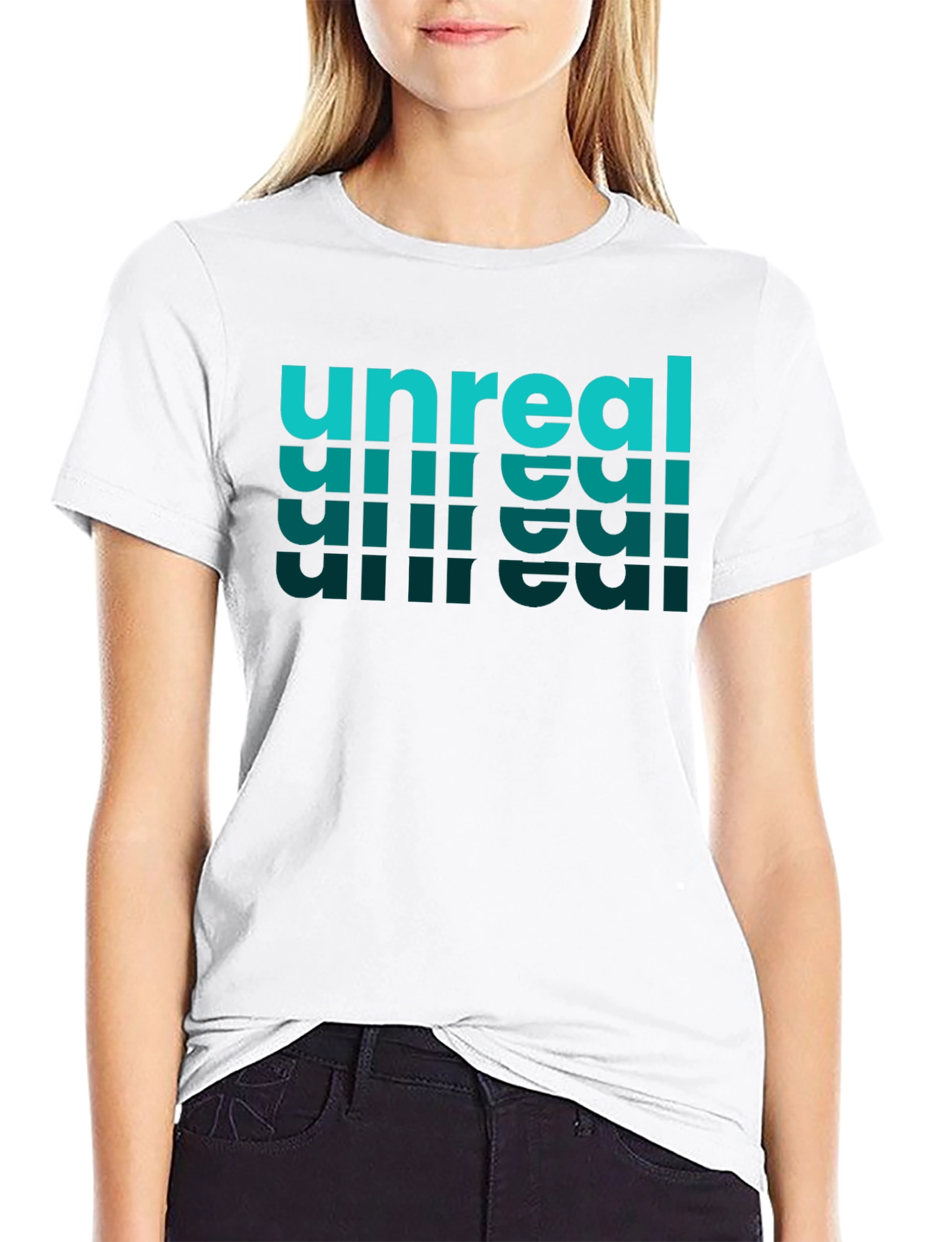 Unreal Text Design Black T-Shirt