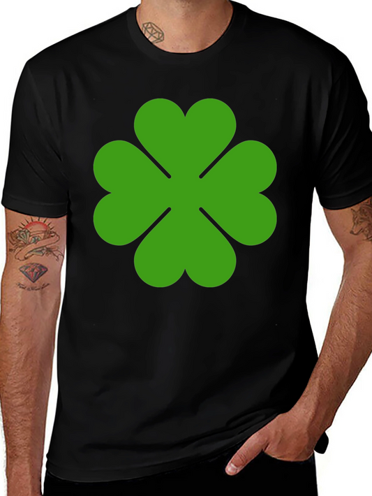 Lucky Green Clover Graphic Tee - Black