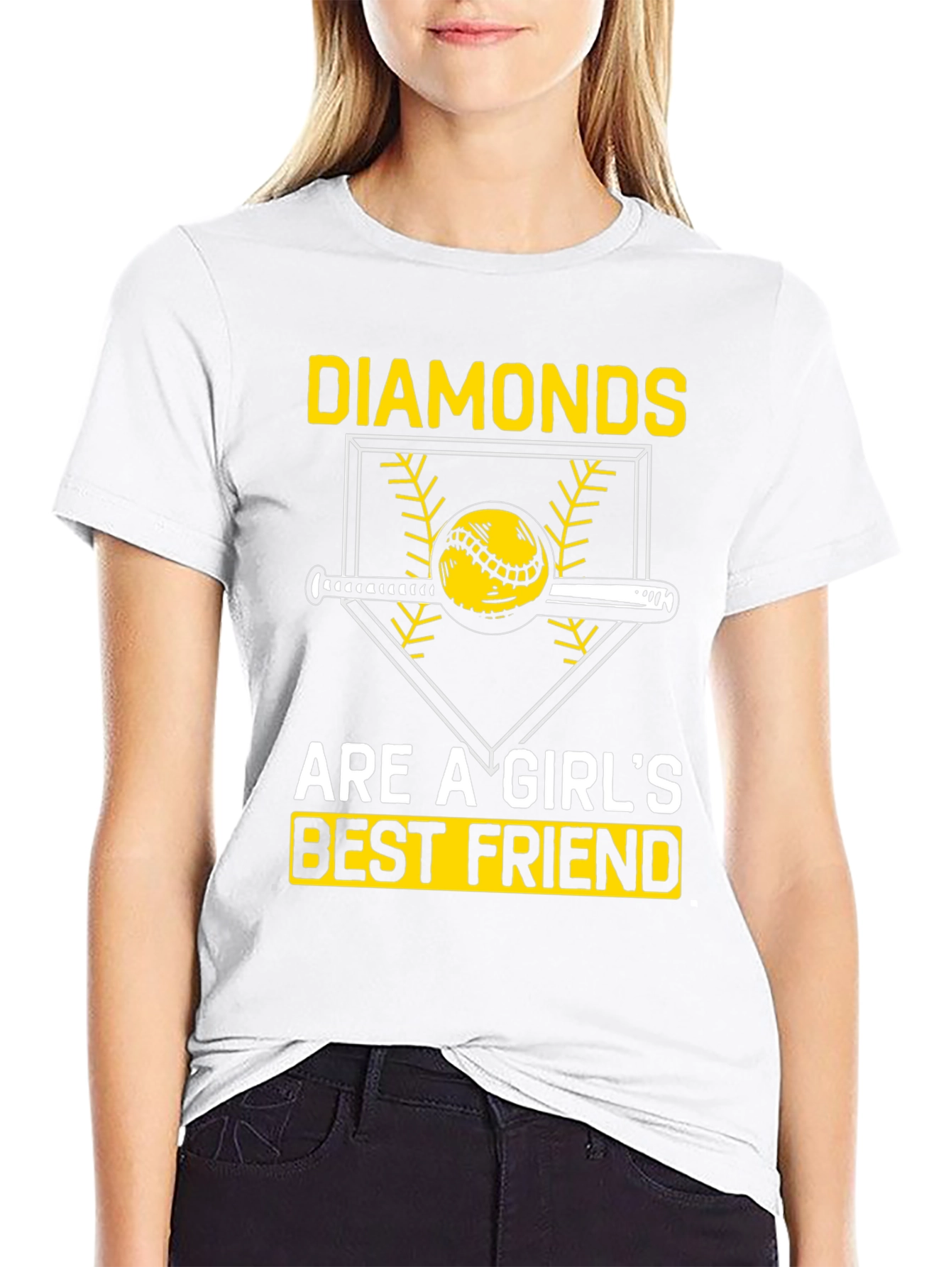 Diamonds Girls Best Friend T-Shirt Baseball Lover
