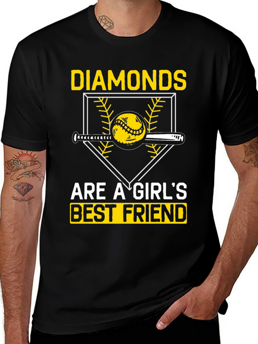 Diamonds Girls Best Friend T-Shirt Baseball Lover
