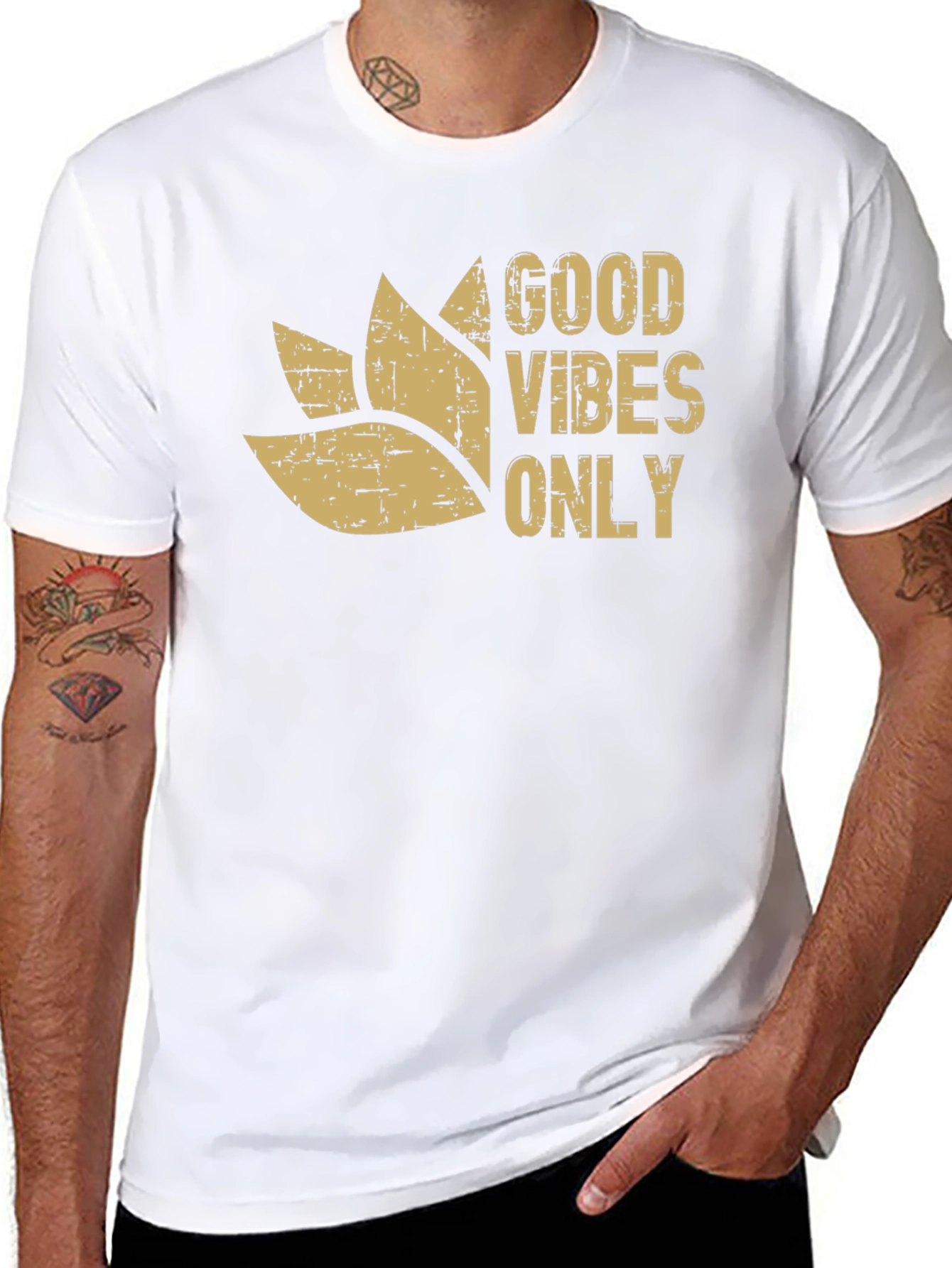 Good Vibes Only Graphic Tee - Black Cotton Blend