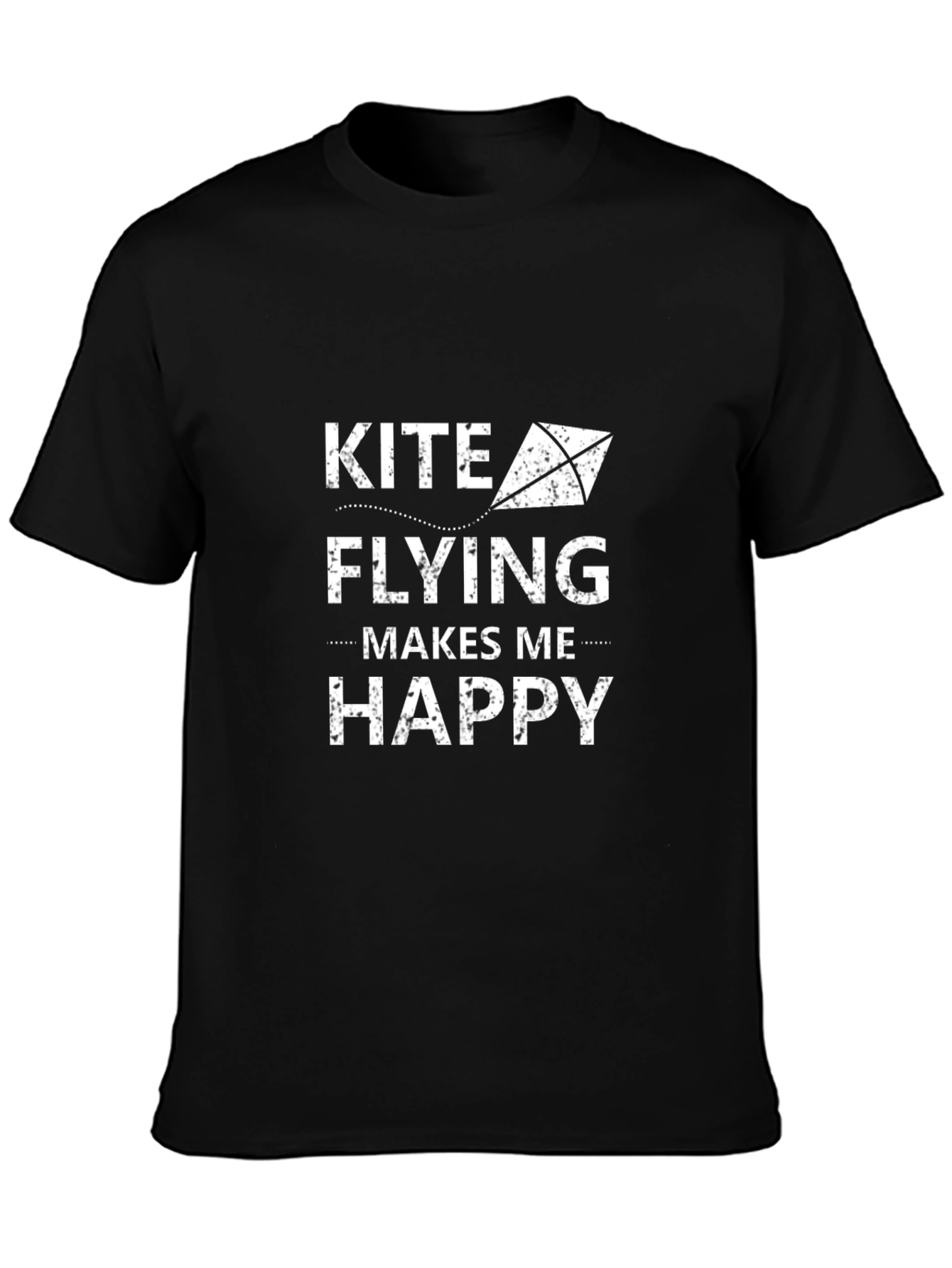 Kite Flying Makes Me Happy Black Graphic Tee