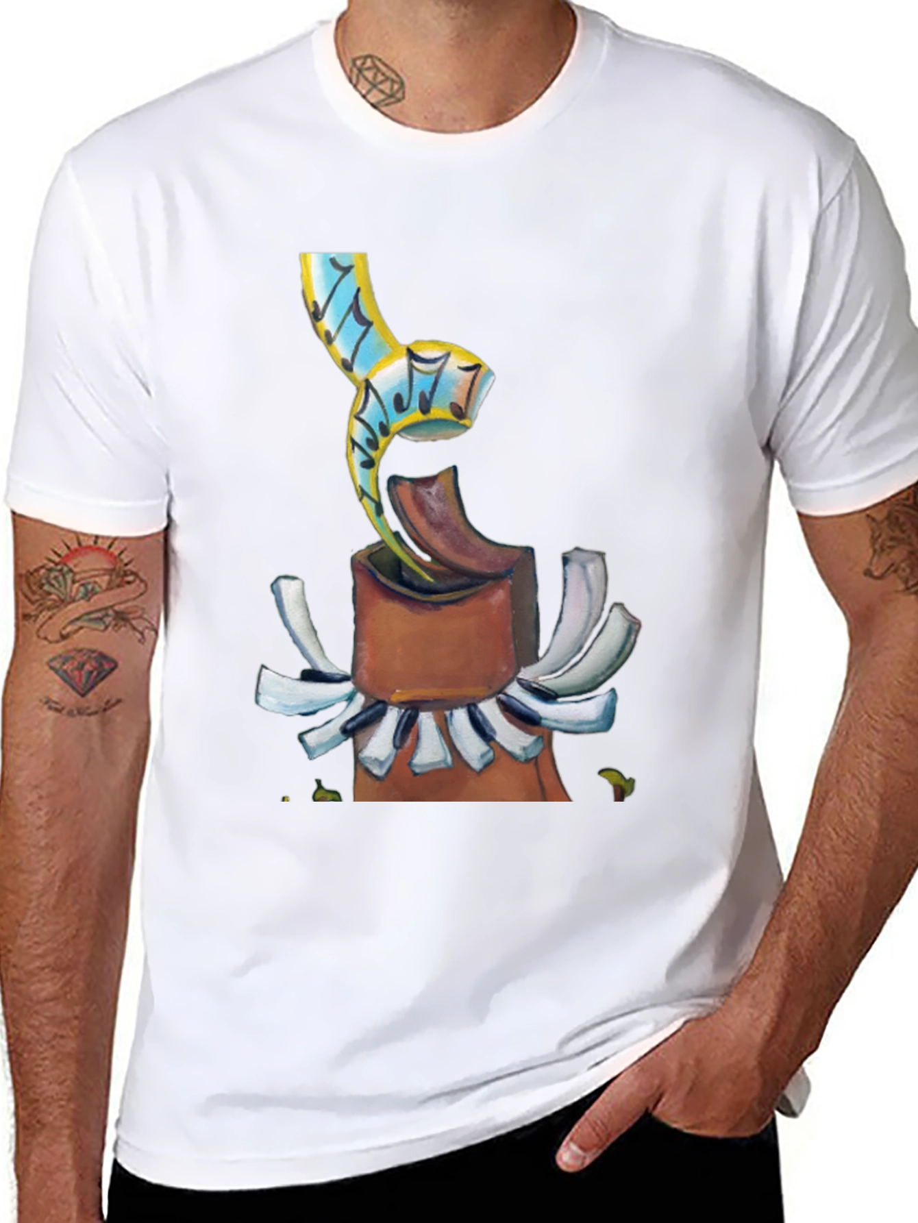 Abstract Music Theme Graphic T-Shirt