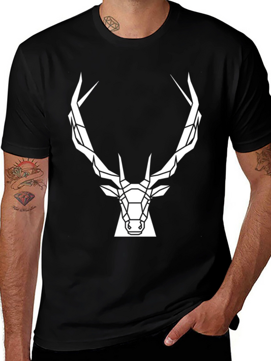 Geometric Stag Tee - Black T-Shirt