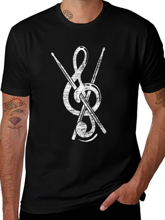 Music Treble Clef Drummer T-Shirt