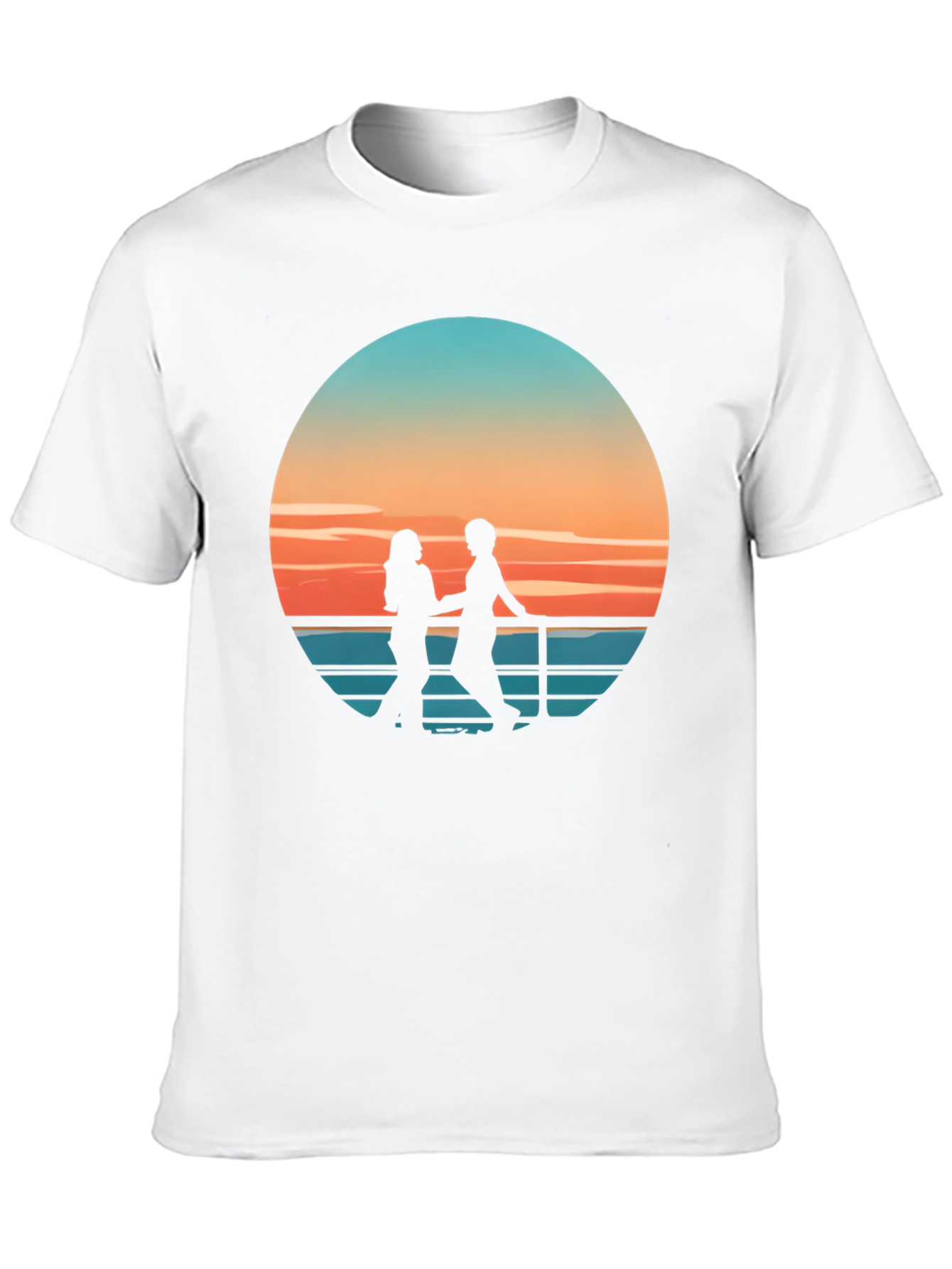Sunset Silhouette Couple Graphic Tee