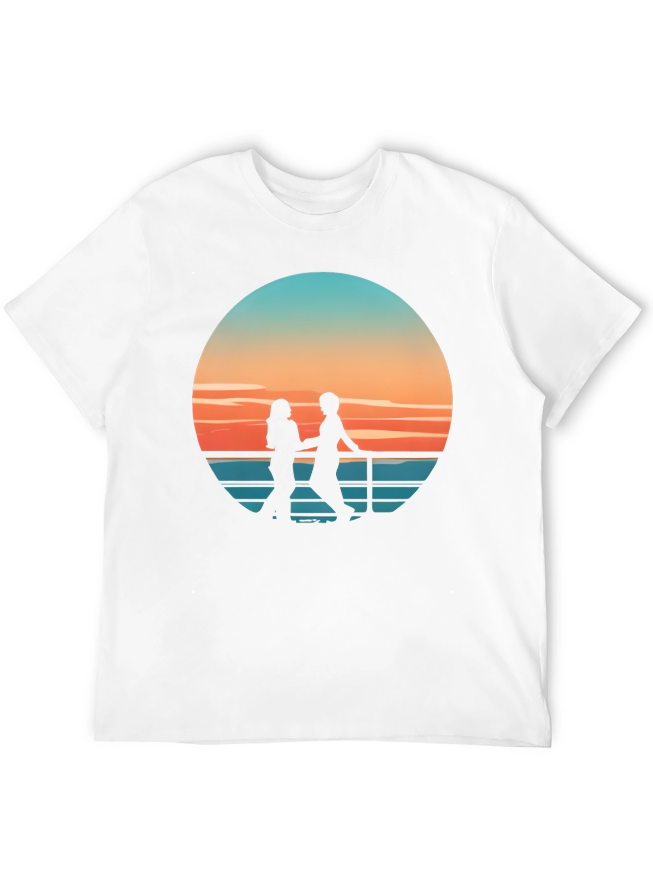 Sunset Silhouette Couple Graphic Tee