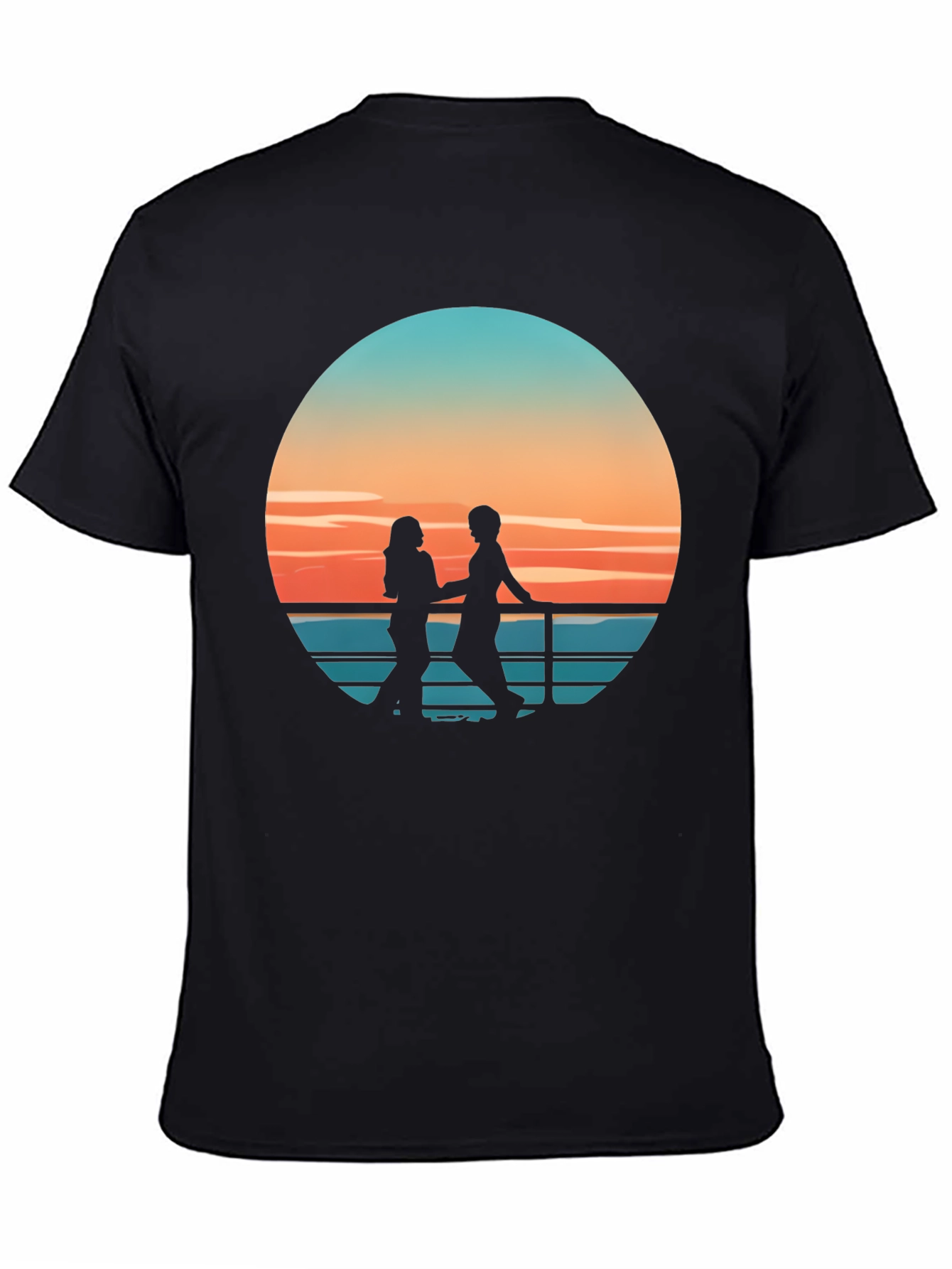 Sunset Silhouette Couple Graphic Tee