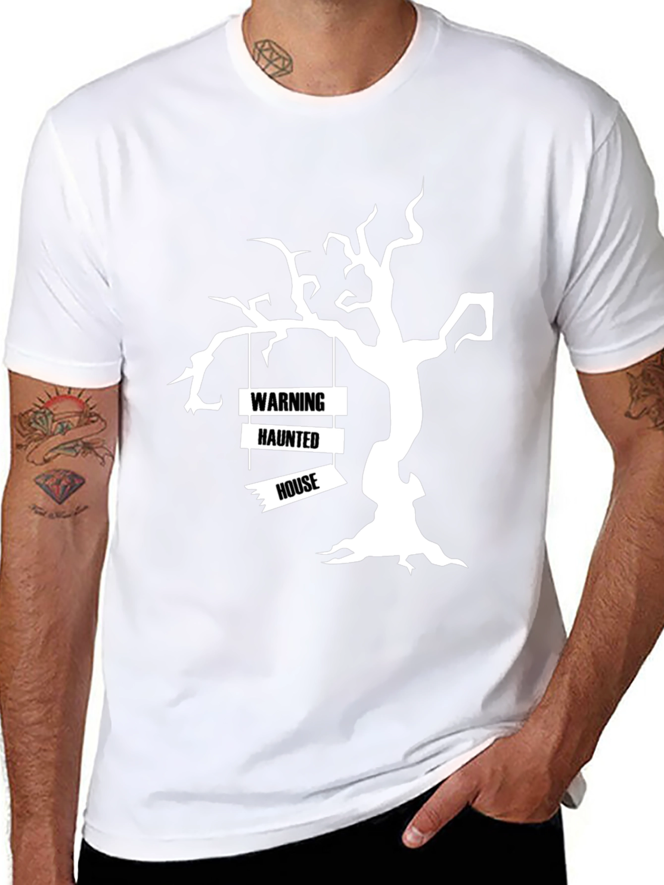 Spooky Haunted House Tree Halloween T-Shirt