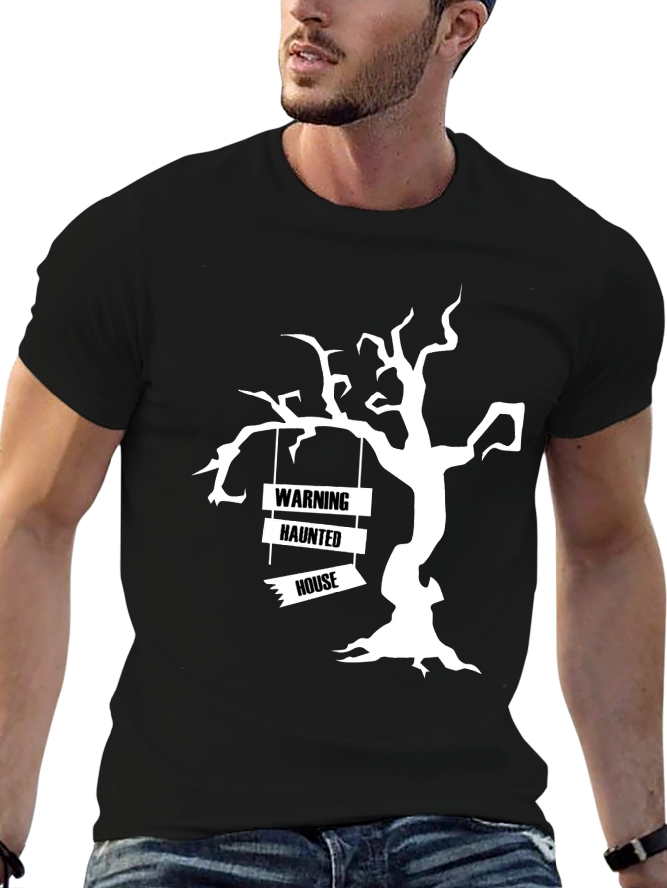 Spooky Haunted House Tree Halloween T-Shirt
