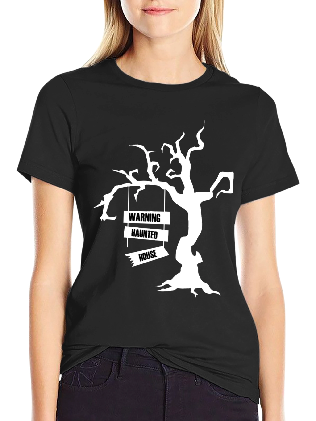 Spooky Haunted House Tree Halloween T-Shirt