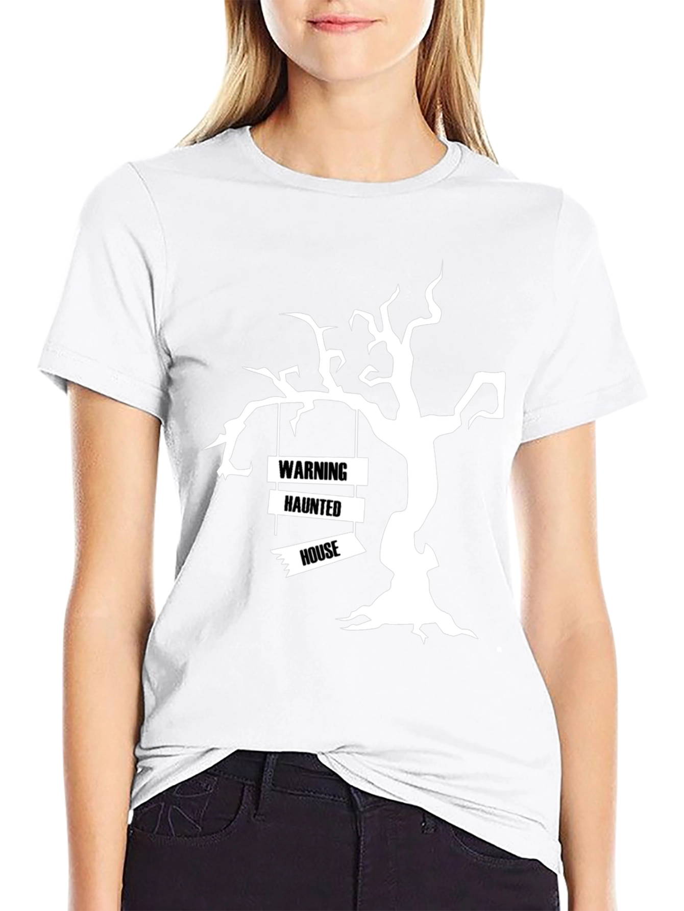 Spooky Haunted House Tree Halloween T-Shirt