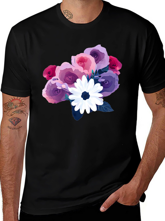Floral Bouquet Black T-Shirt