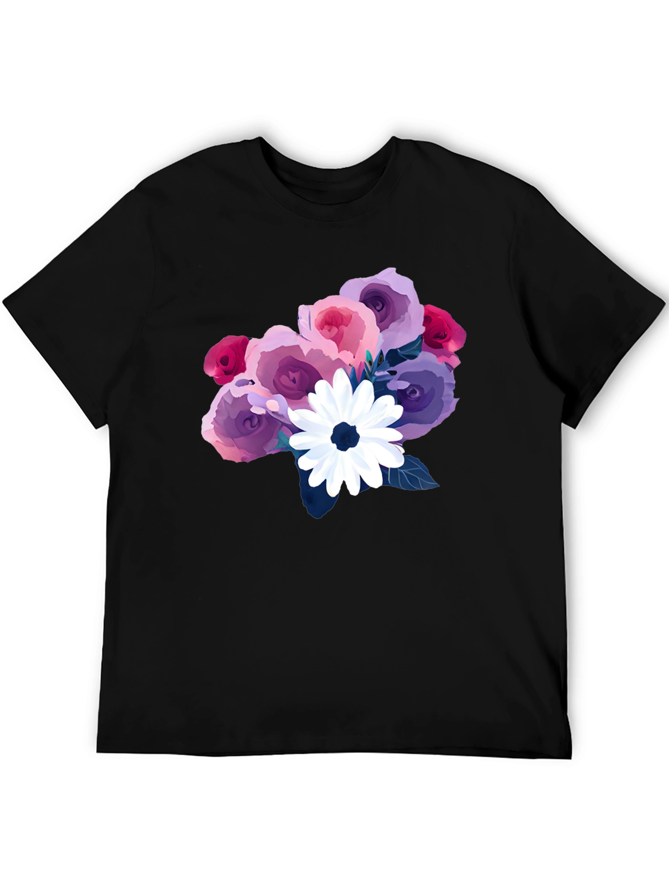 Floral Bouquet Black T-Shirt