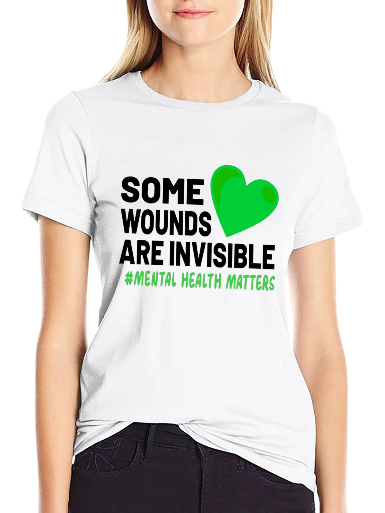 Mental Health Matters Graphic Tee - Green Heart