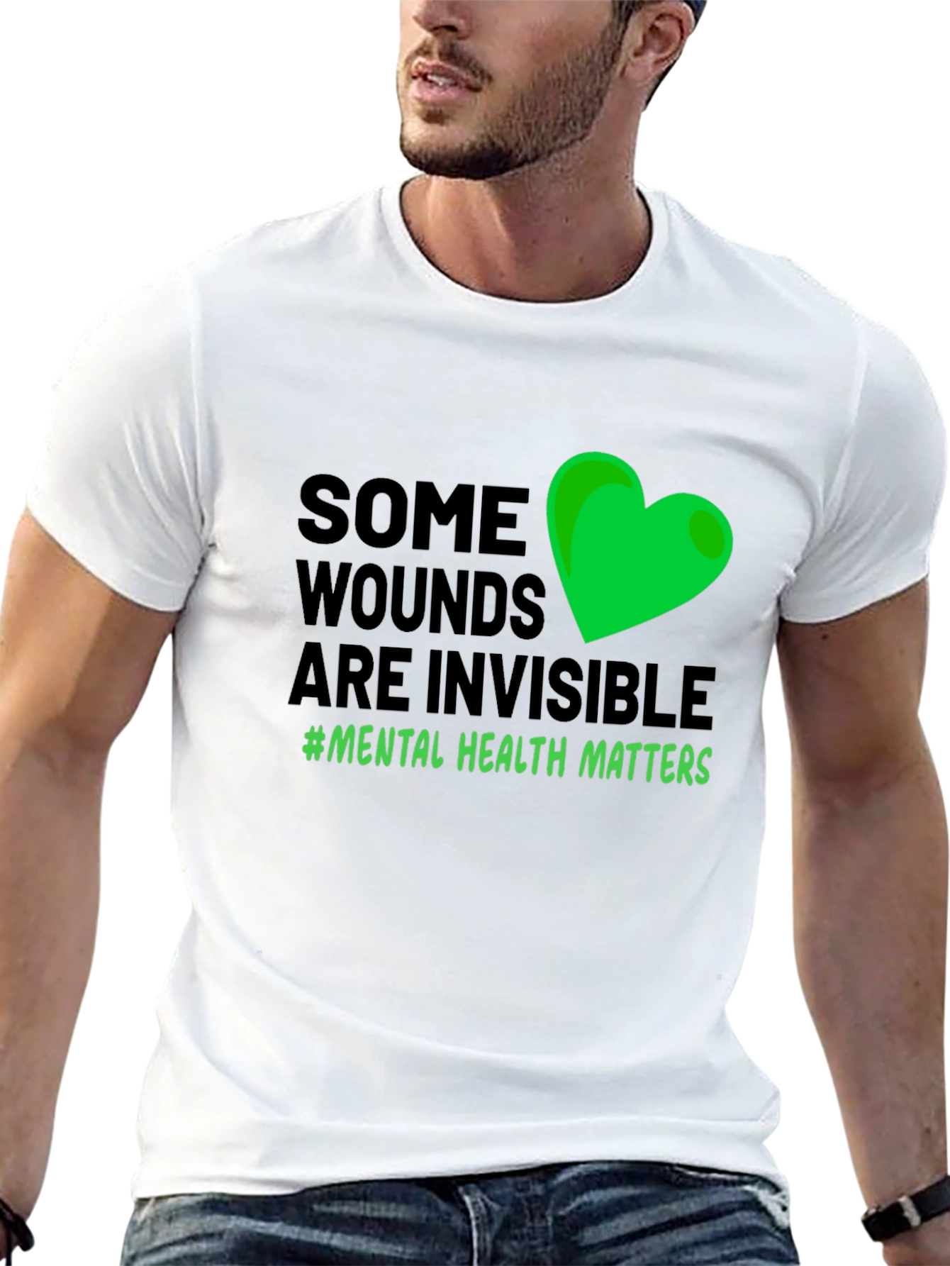 Mental Health Matters Graphic Tee - Green Heart