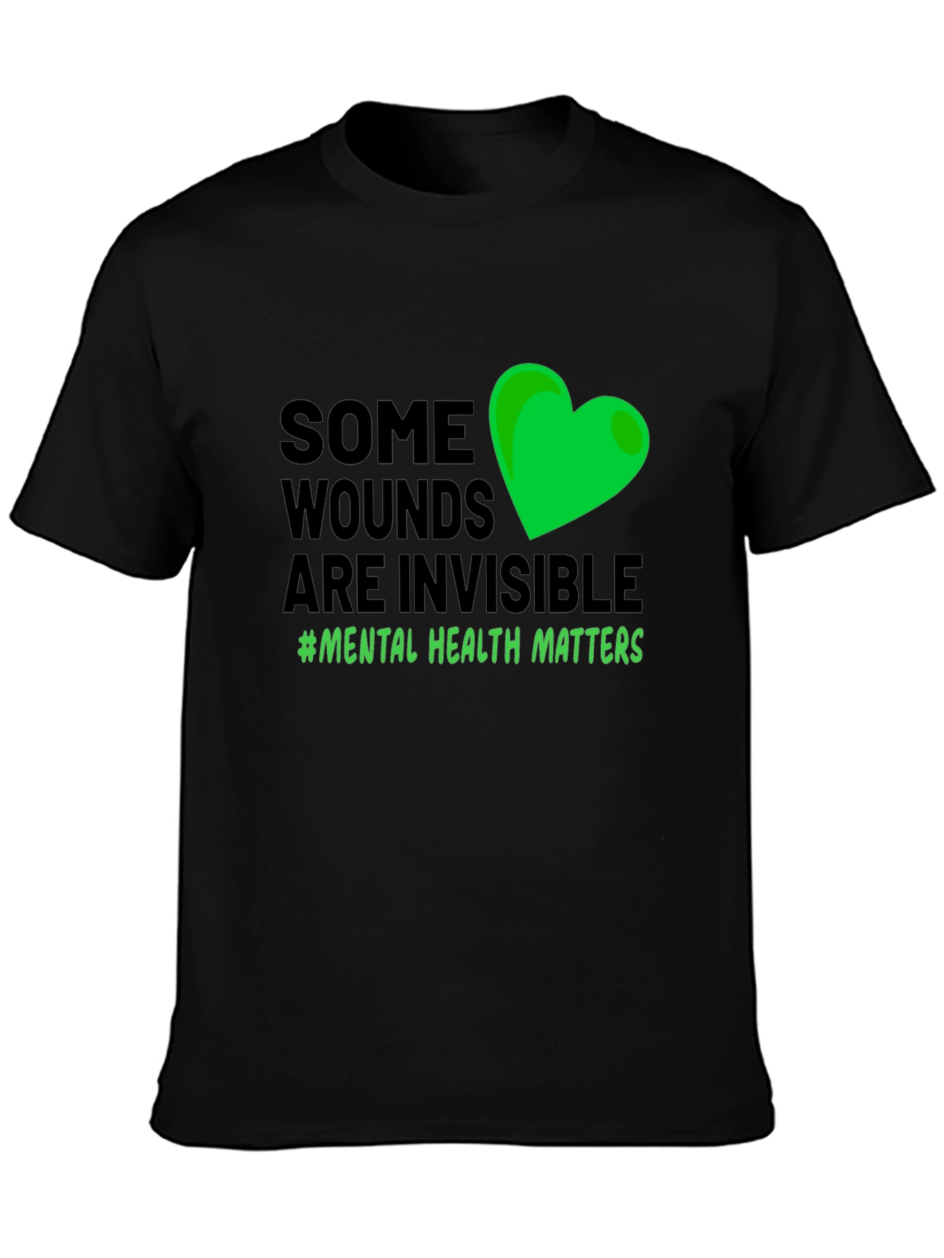 Mental Health Matters Graphic Tee - Green Heart