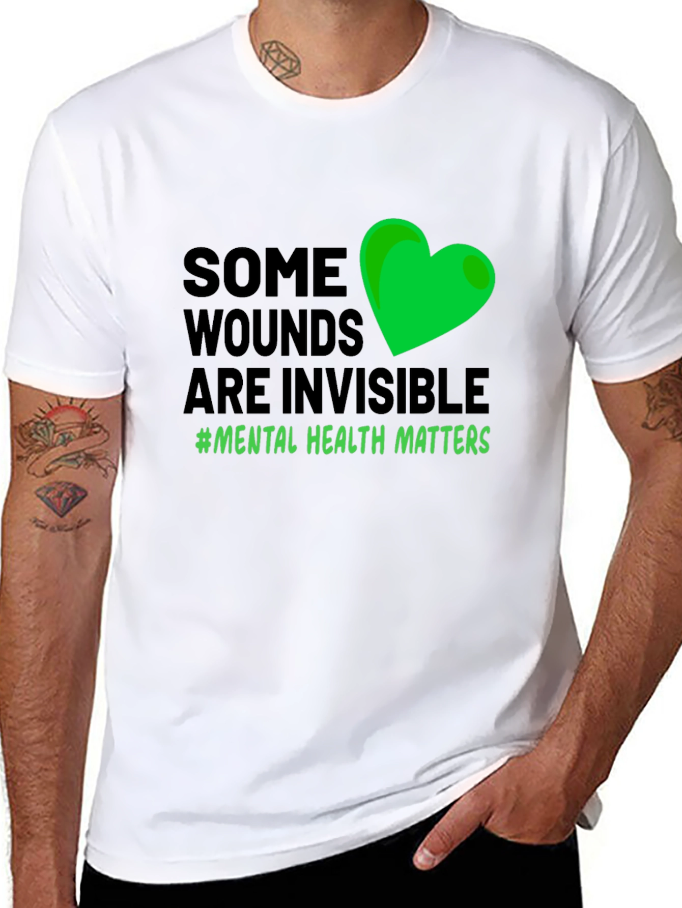 Mental Health Matters Graphic Tee - Green Heart