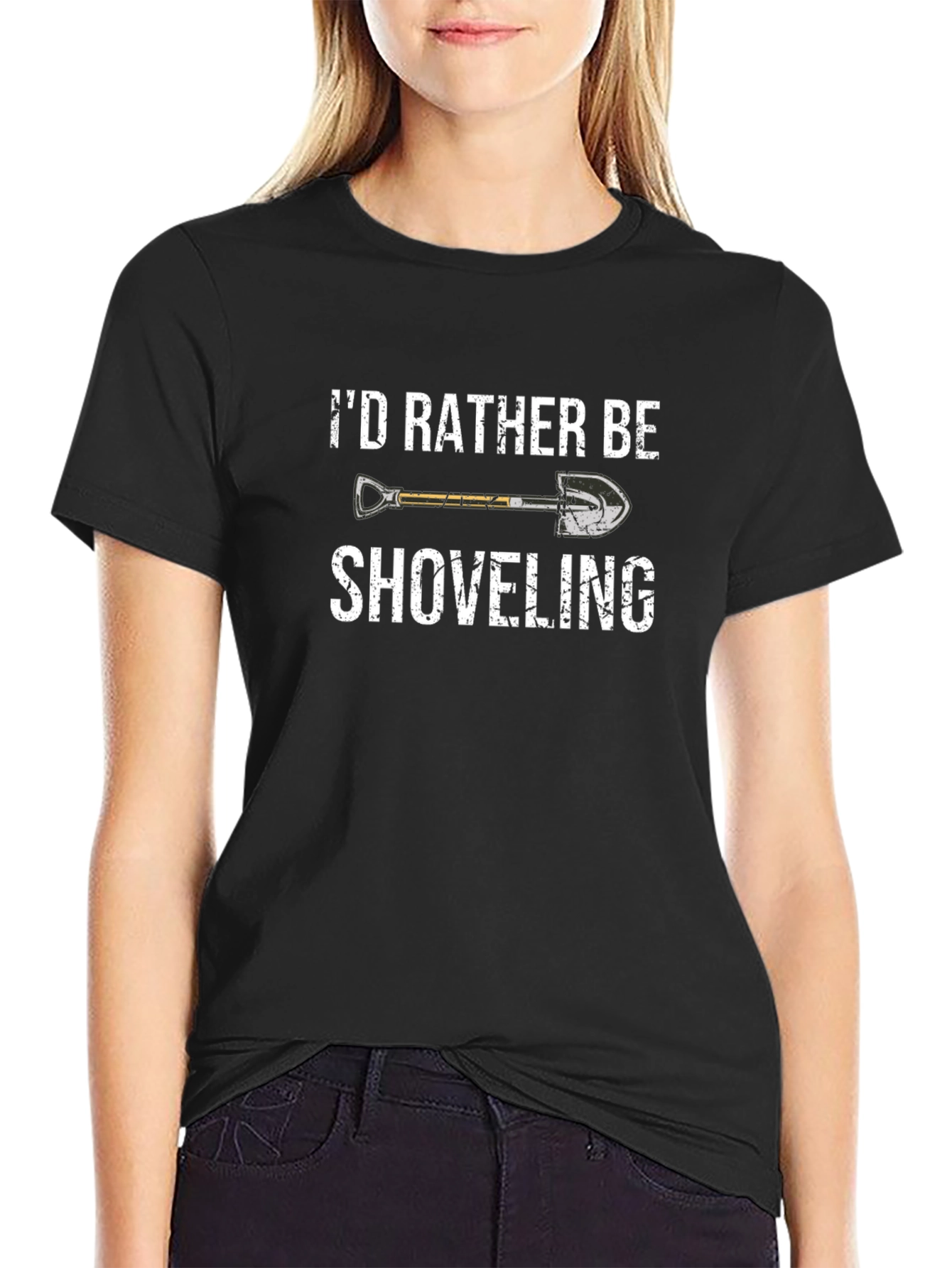 Id Rather Be Shoveling T-Shirt Funny Graphic Tee
