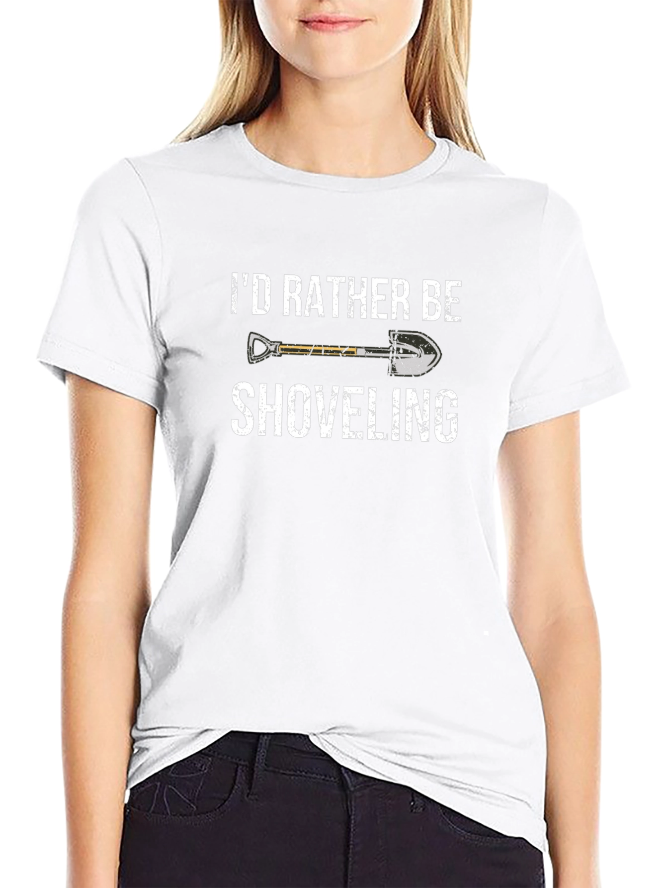 Id Rather Be Shoveling T-Shirt Funny Graphic Tee