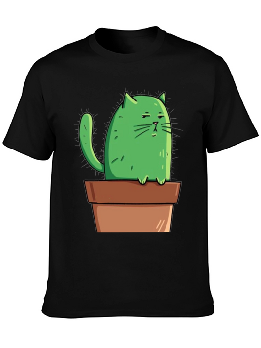 Cactus Cat Tee - Funny Graphic T-Shirt