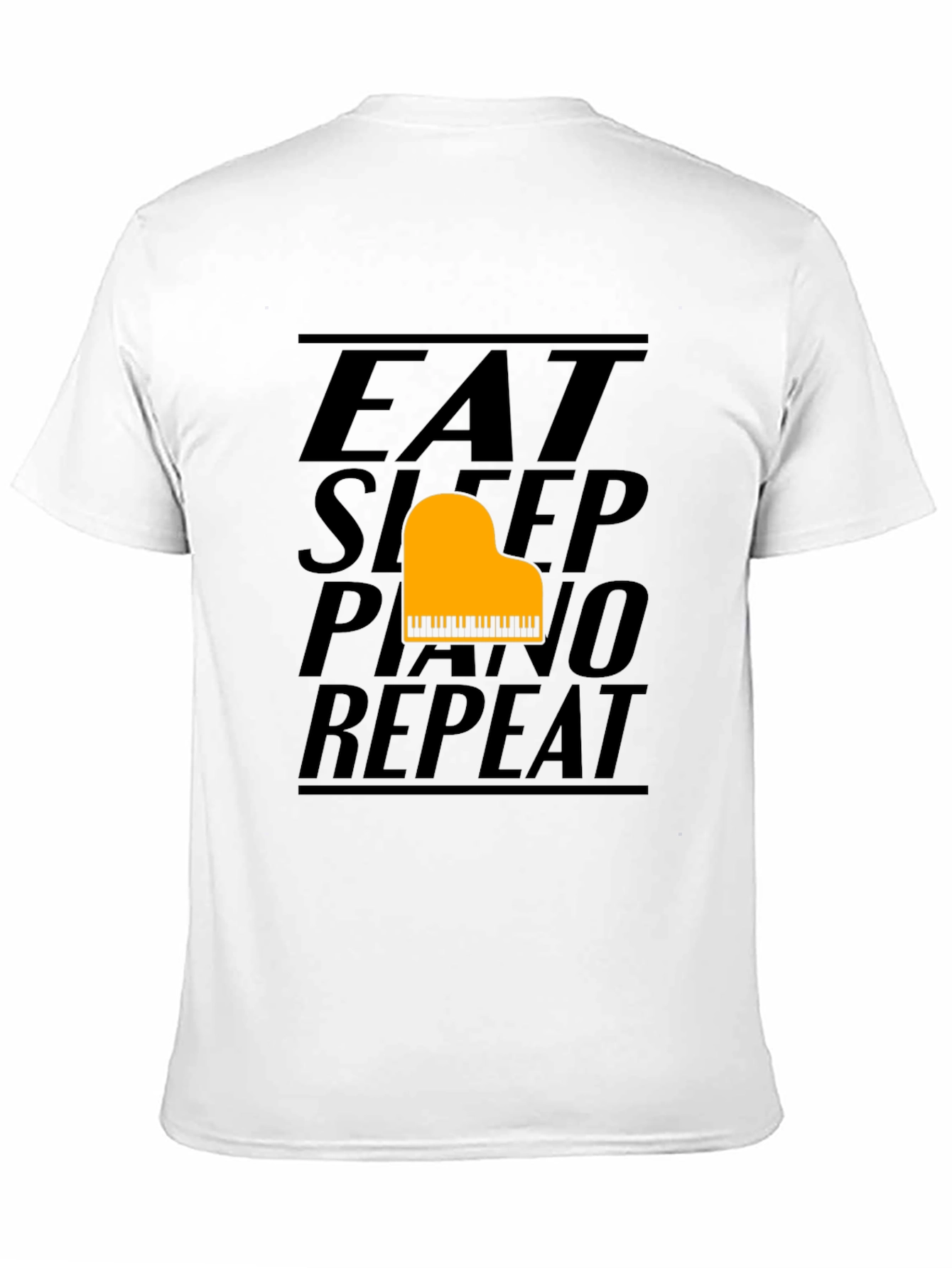 Eat Sleep Piano Repeat Black T-Shirt
