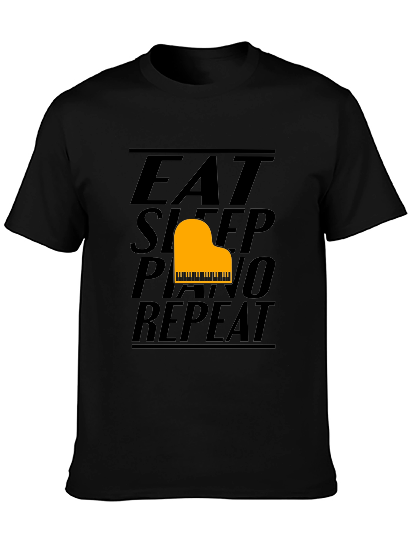 Eat Sleep Piano Repeat Black T-Shirt