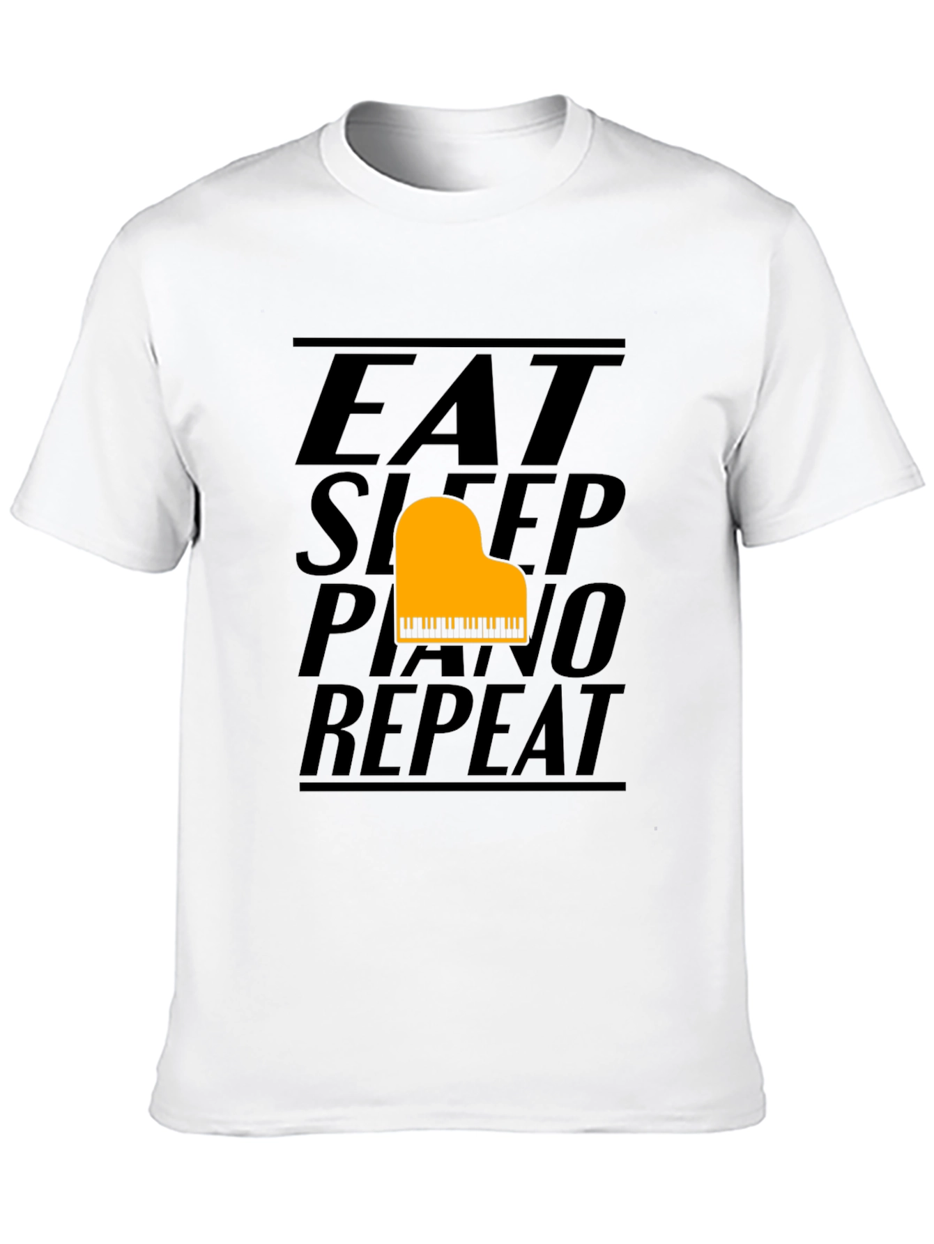 Eat Sleep Piano Repeat Black T-Shirt