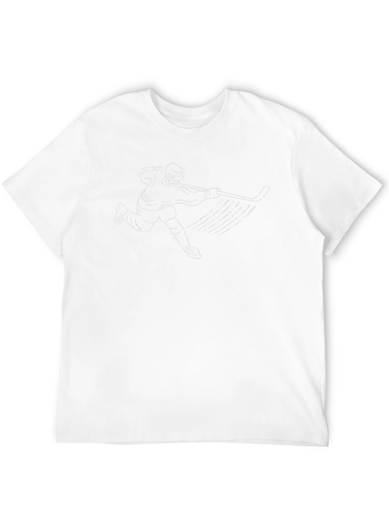 Hockey Player Graphic Tee - Black Cotton Shirt