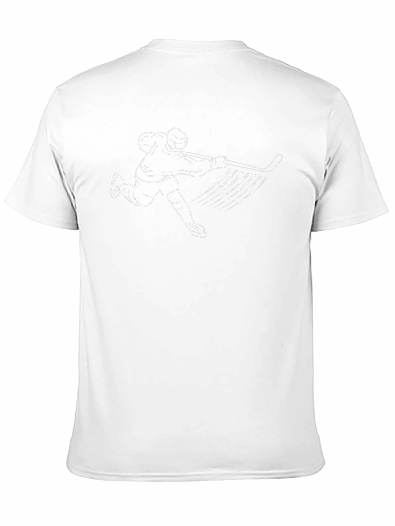 Hockey Player Graphic Tee - Black Cotton Shirt
