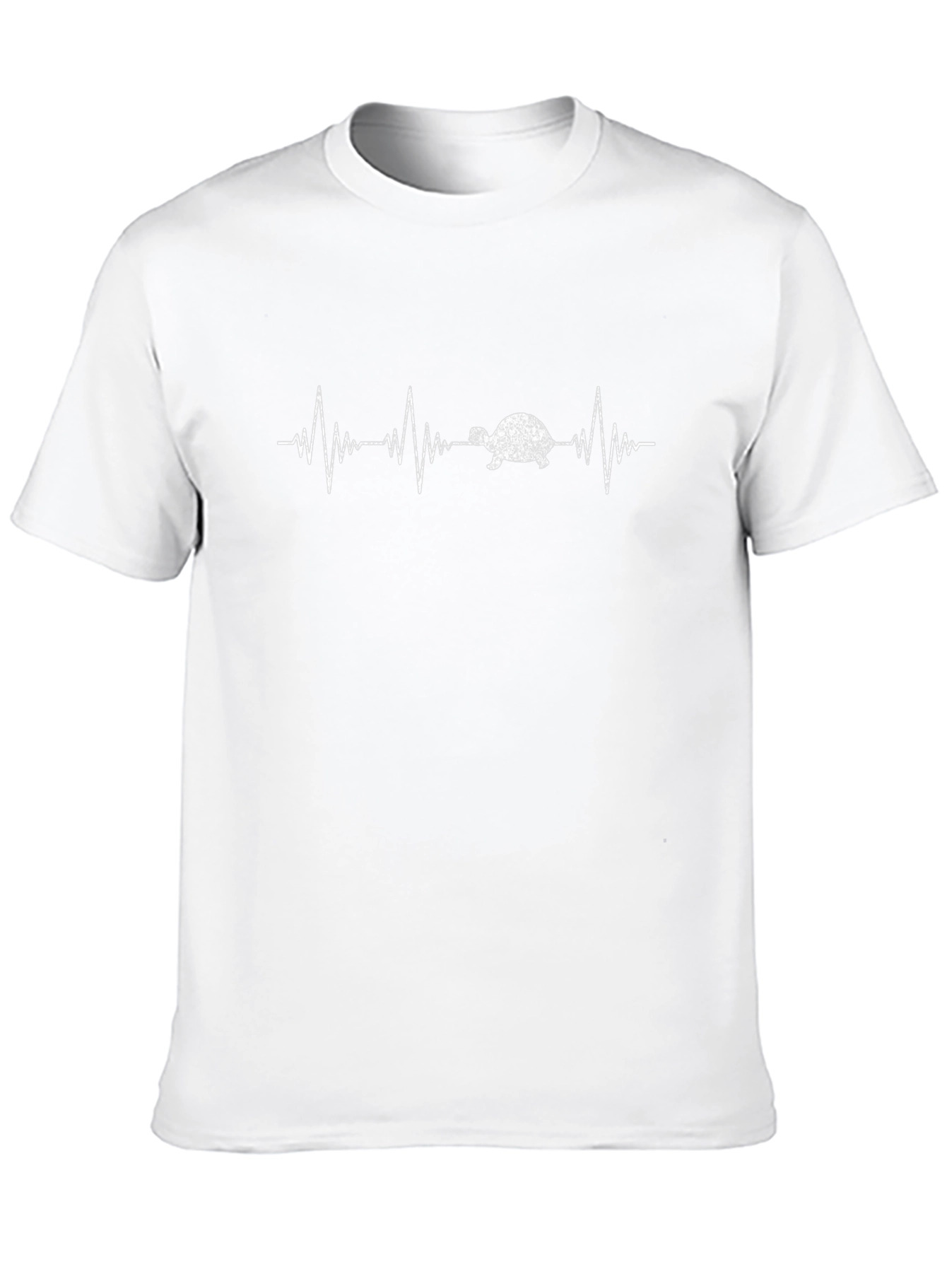 Turtle Heartbeat Graphic Tee - Black Cotton T-Shirt
