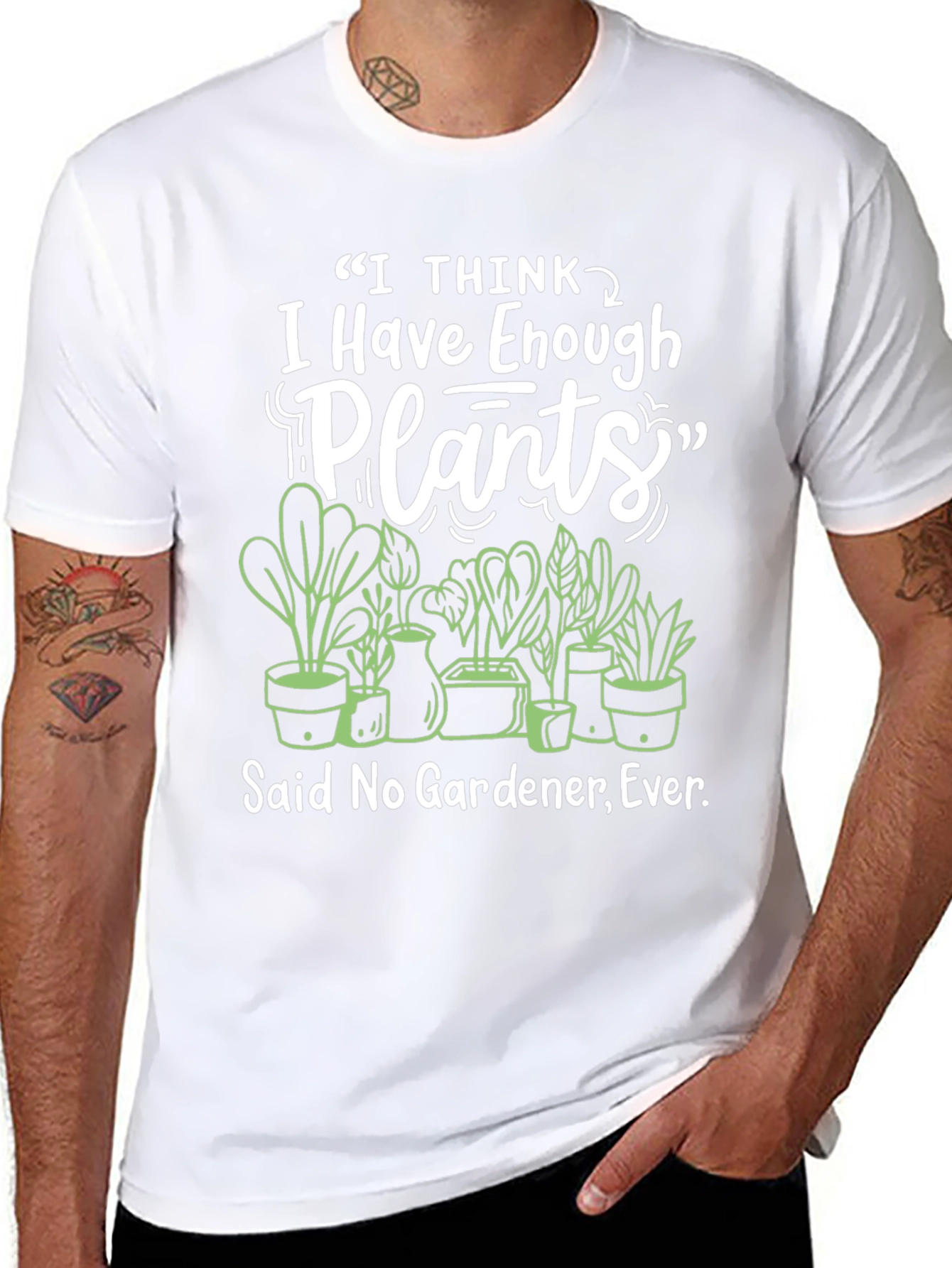 I Have Enough Plants Black T-Shirt