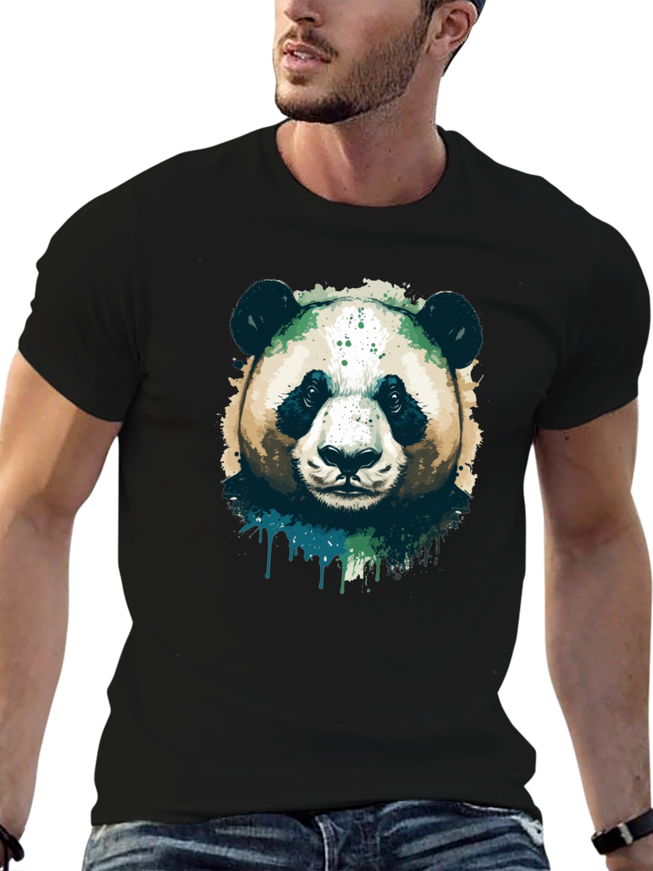 Panda Graphic Black T-Shirt