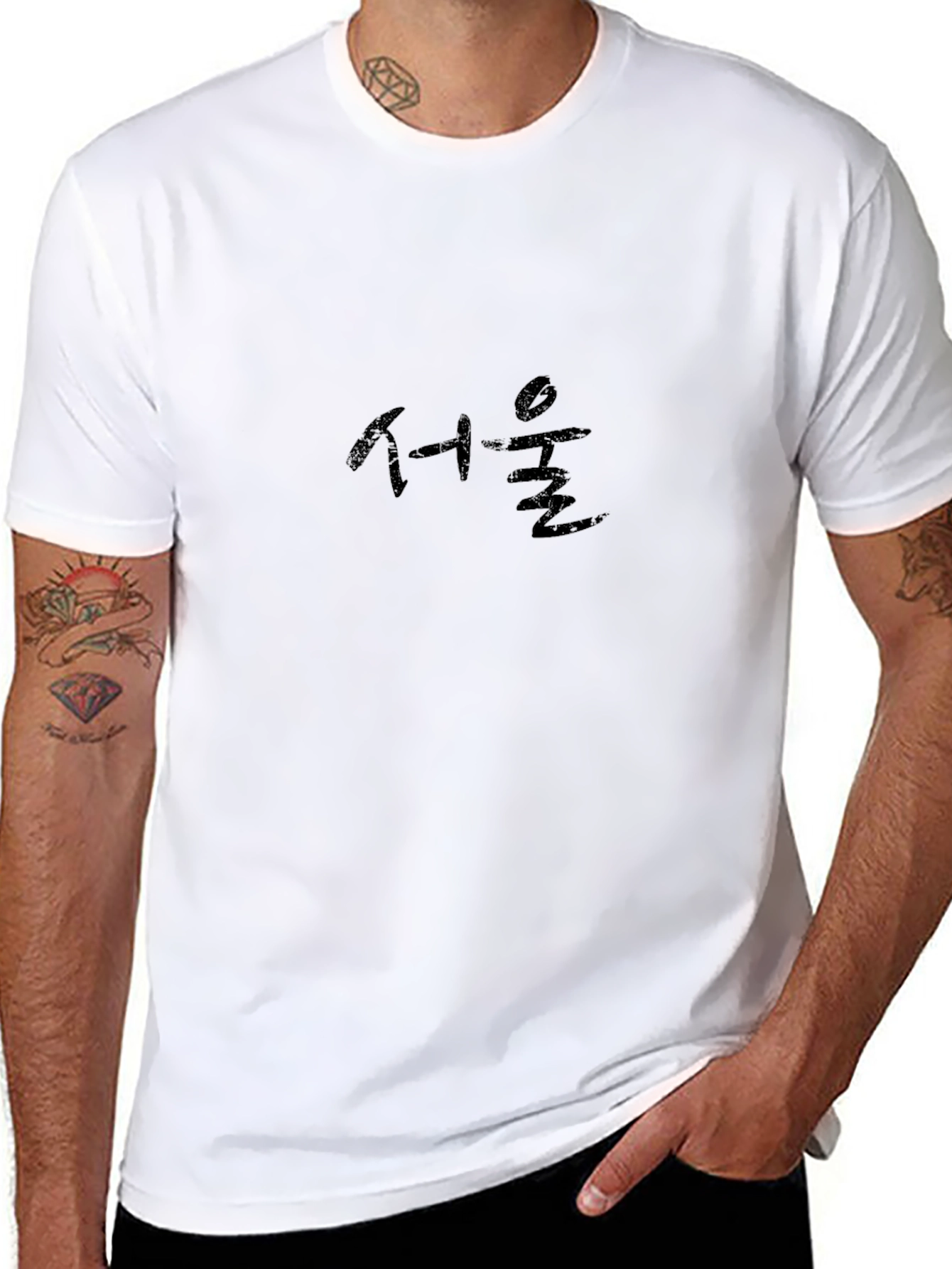 Seoul Graphic Tee - Casual Black T-Shirt