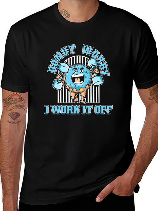 Donut Worry I Work it Off Black Graphic Tee