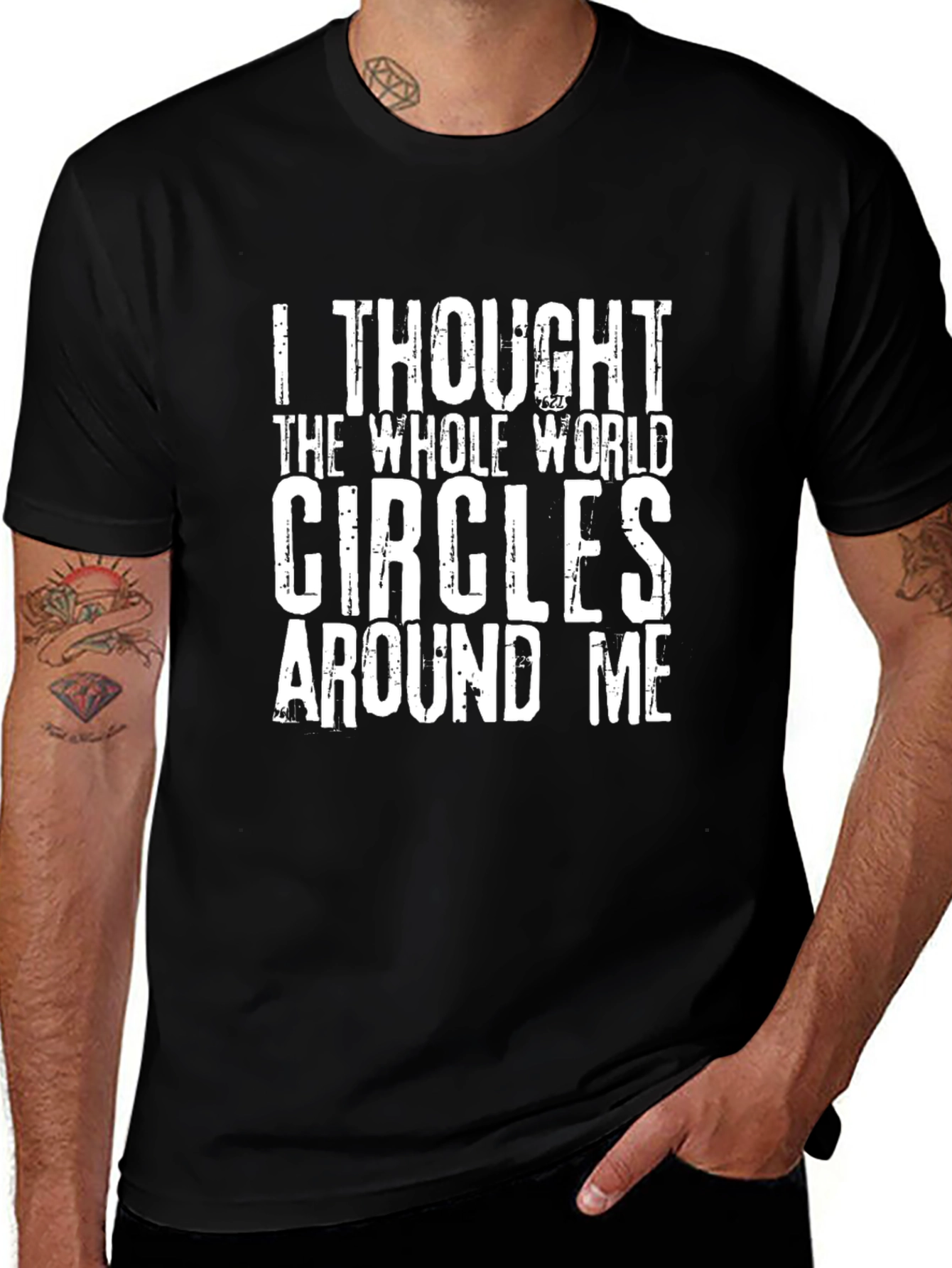 Funny Circles Around Me Graphic Tee - Black