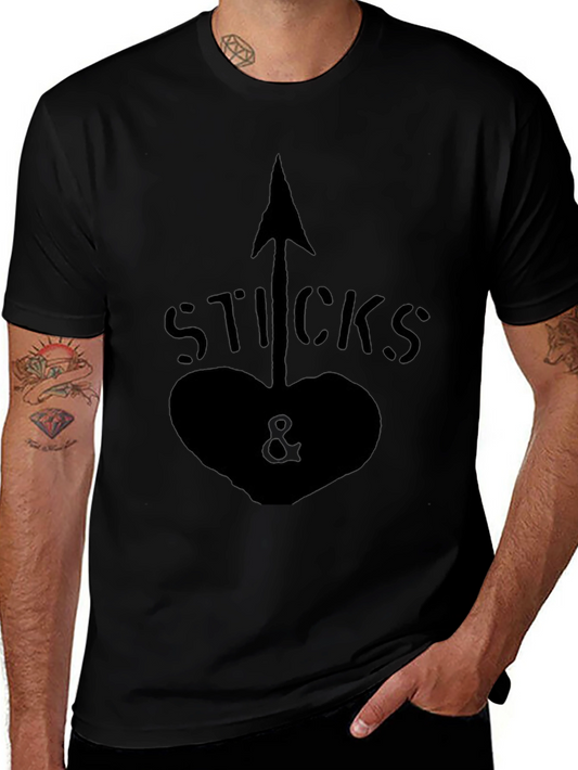 Sticks and Stones Graphic T-Shirt - Unisex Black Tee